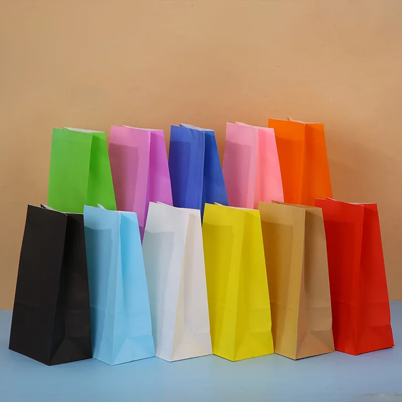 Food Or Snacks - 10/20/50pcs Colorful Kraft Paper Bag Food