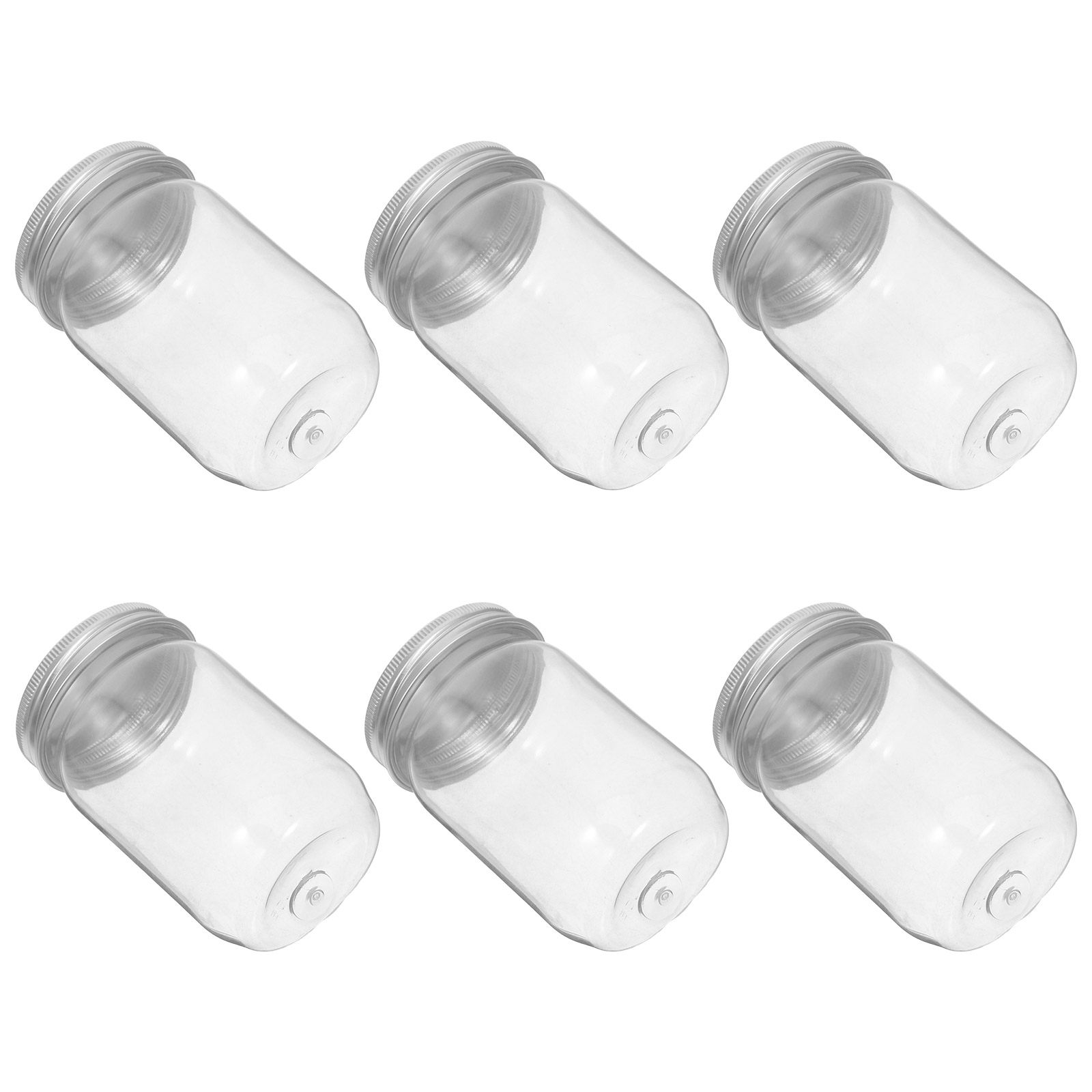 Food Snacks Candy - 6Pcs Clear Plastic Mason Jars with