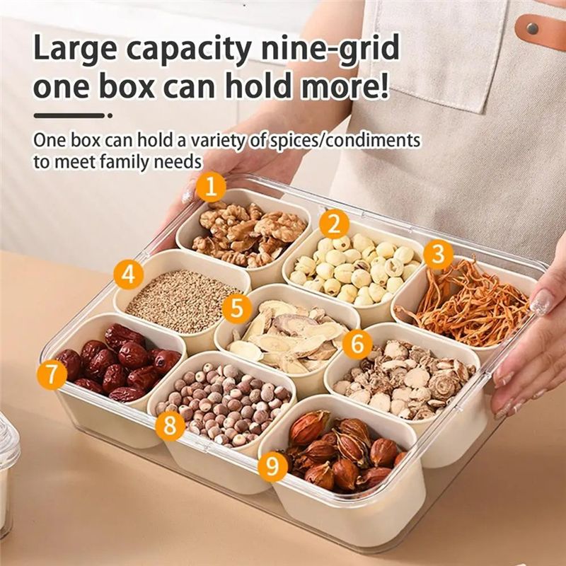 9 Compartments Divided Serving - đánh giá và giá Food Snacks Candy