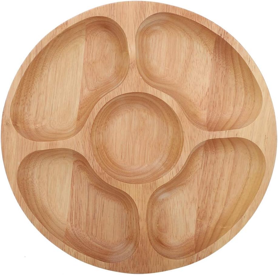 5 Sectional Tray, Wooden Divid - đánh giá và giá Food Snacks Candy