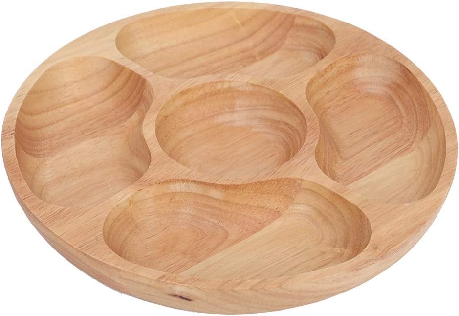 5 Sectional Tray, Wooden Divid - đánh giá và giá Food Snacks Candy