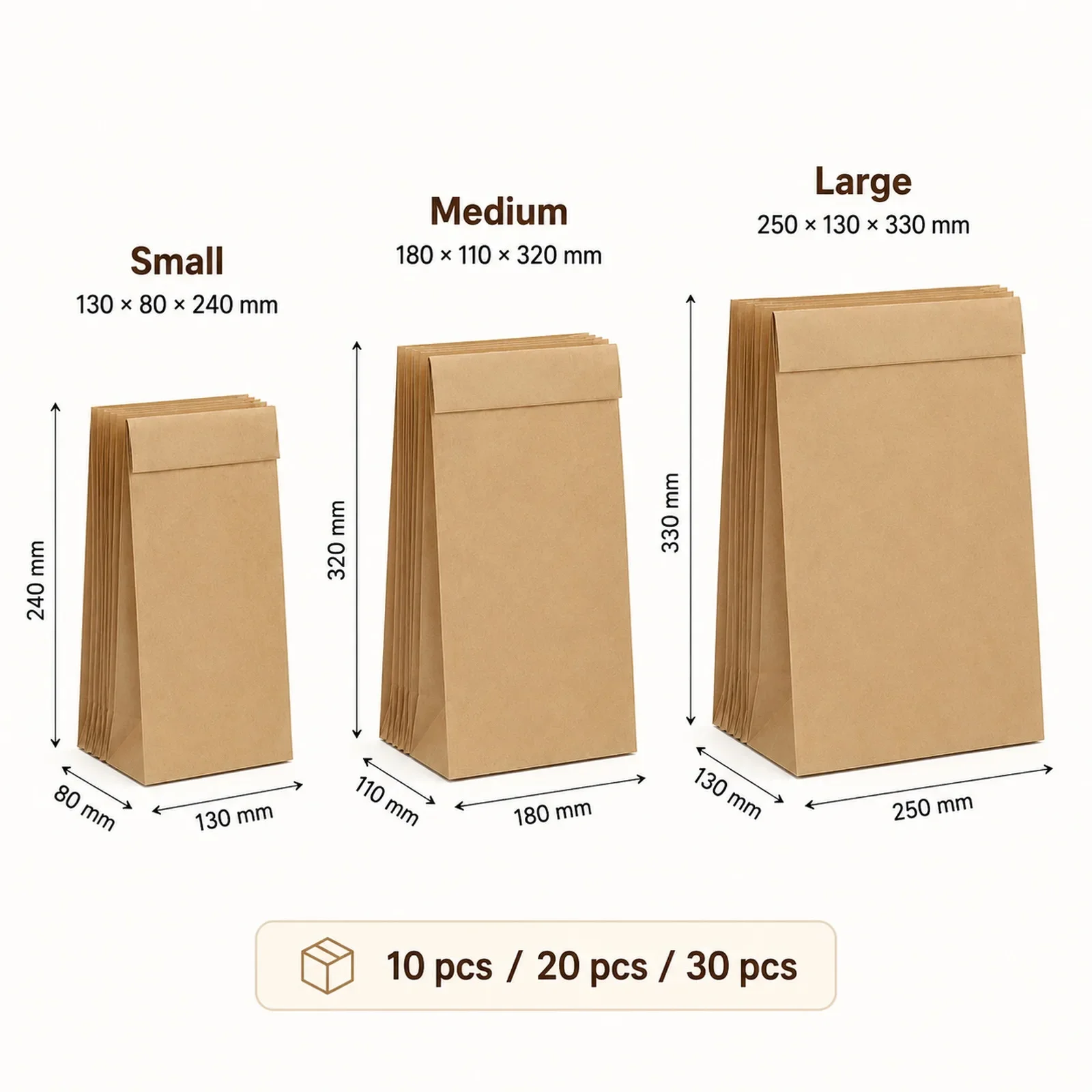 10-30Pcs Small Brown Kraft Pap - đánh giá và giá Food Snacks Candy